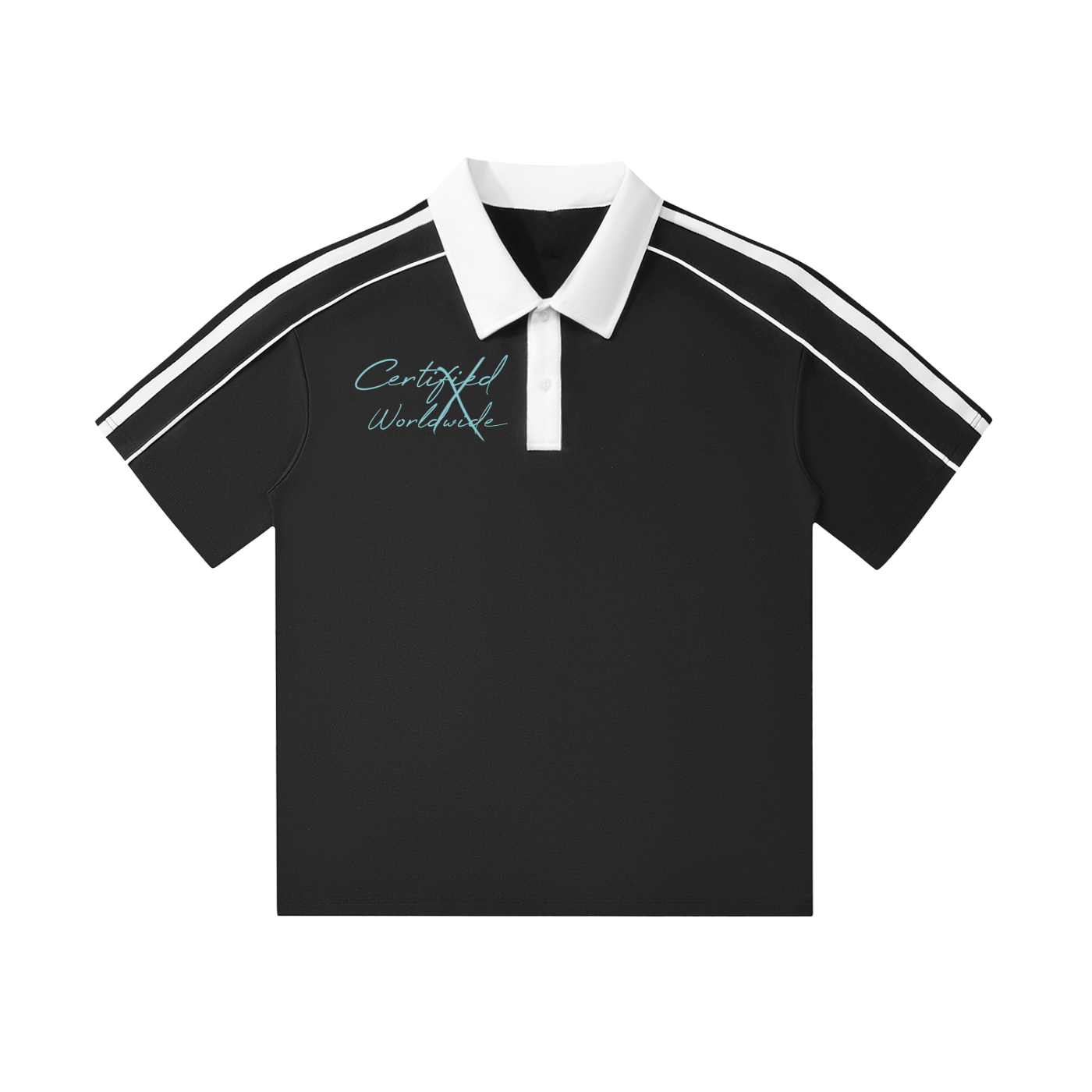 Contrast Collar Short-Sleeve Polo Shirt