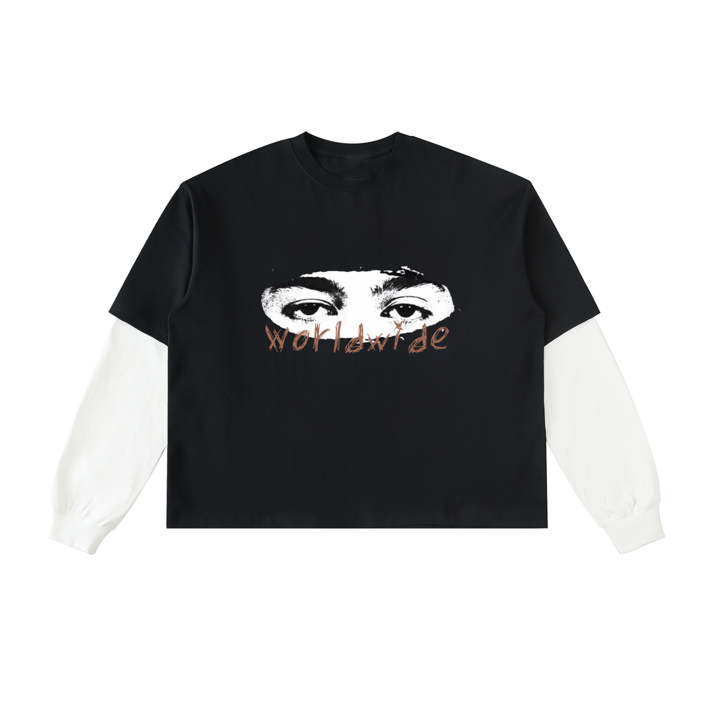 Layered Contrast Sleeve Cotton TMW1 T-Shirt