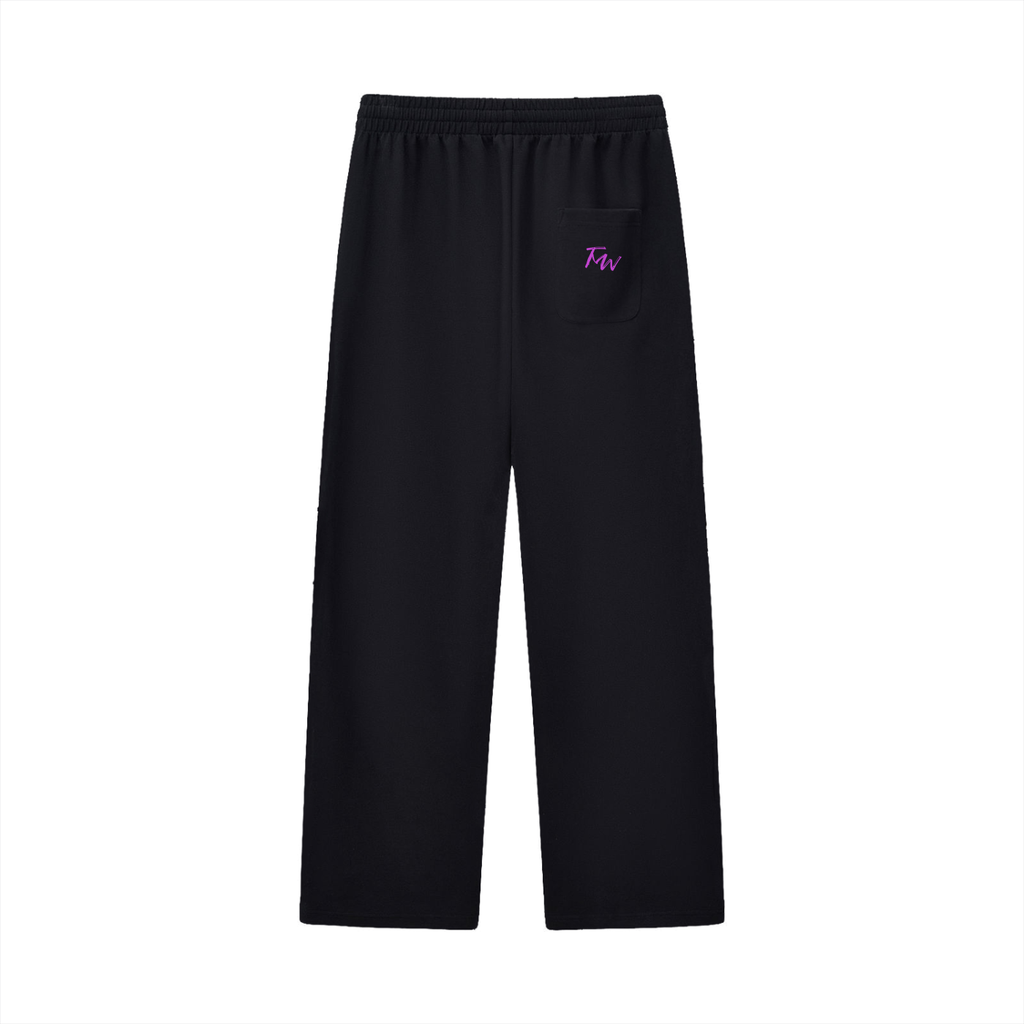 Curved Stripe Straight Sweatpants