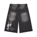 TMW Men’s Vintage Wash Wide Leg Denim Shorts