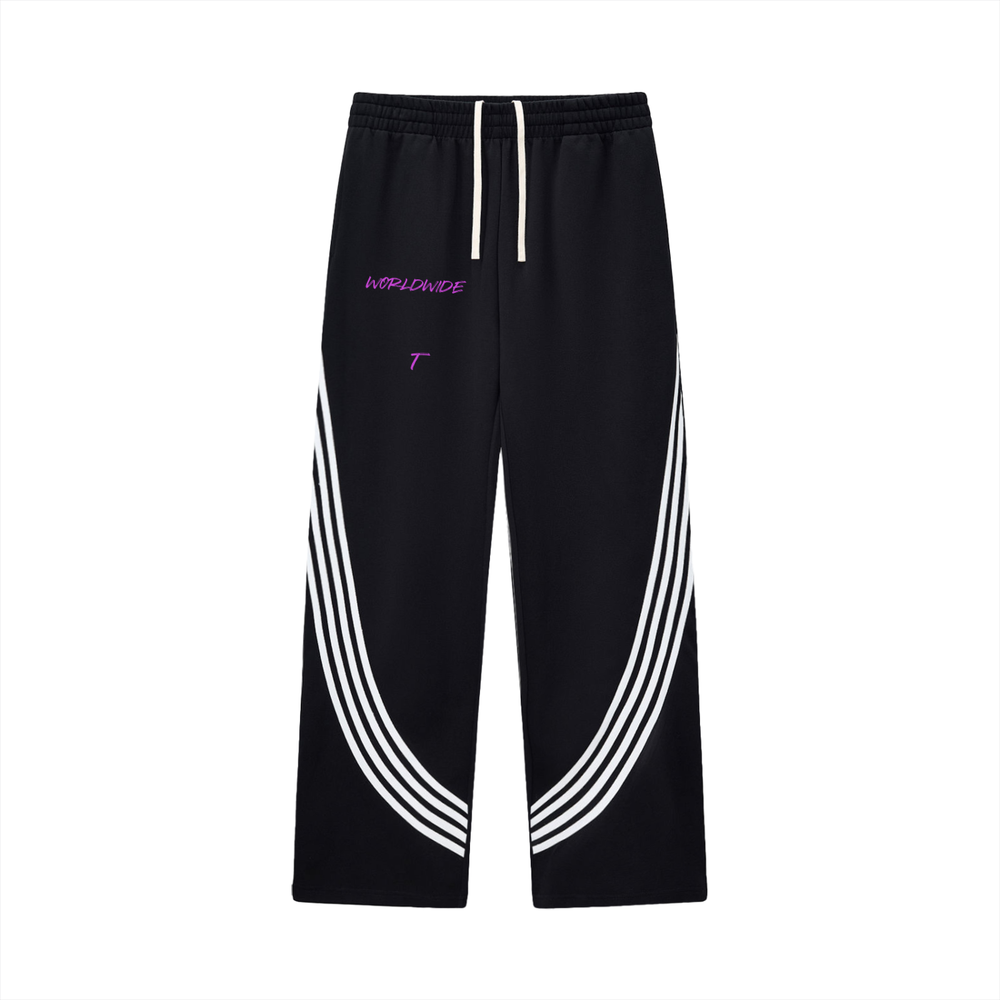 Curved Stripe Straight Sweatpants
