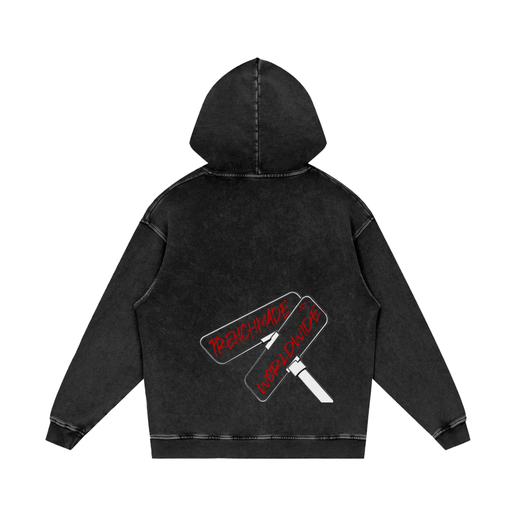 Snow Washed Loose Cotton Hoodie