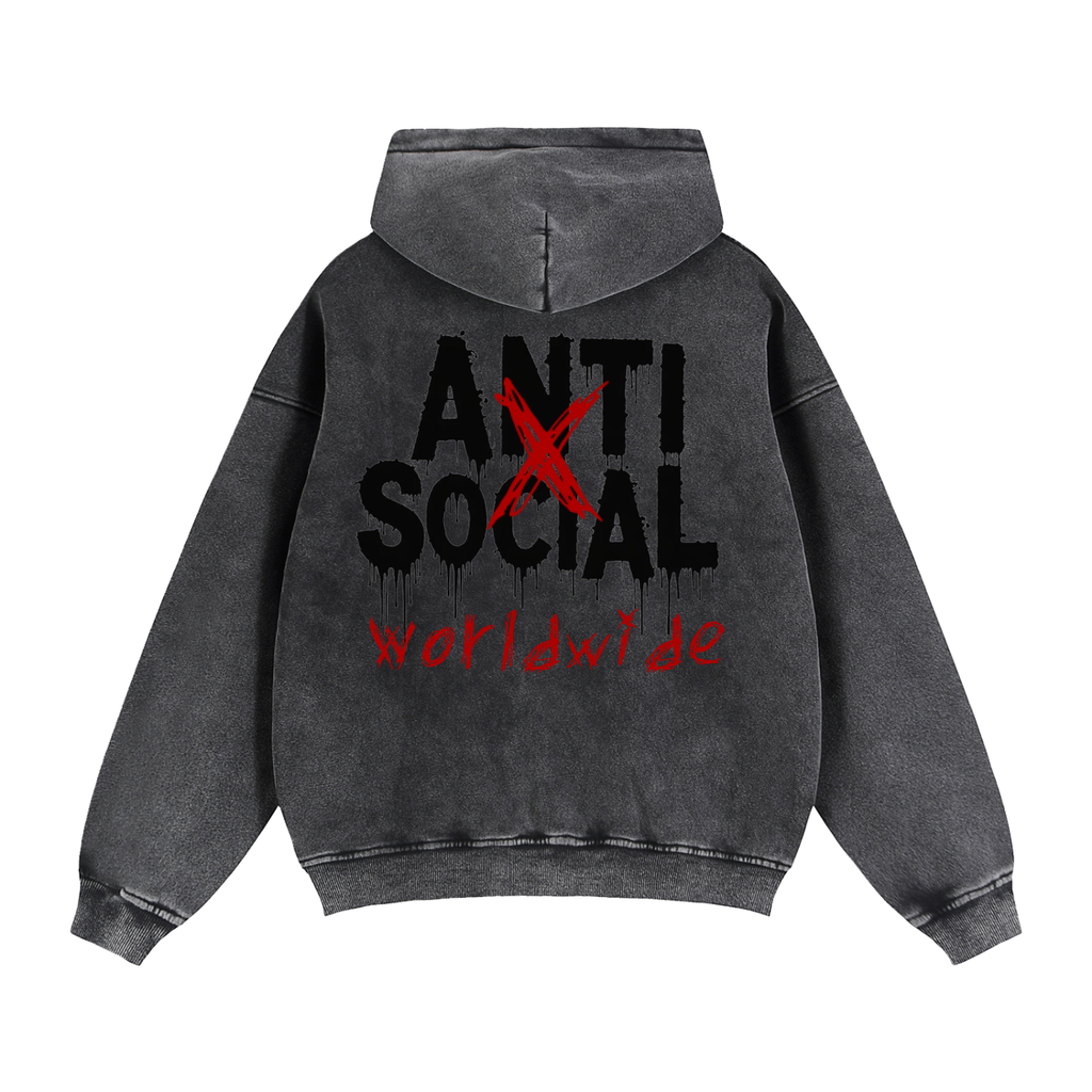 Zip-Through Boxy Fleece Hoodie